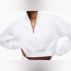 Aritzia TNA COZY FLEECE PERFECT 1/4 ZIP SWEATSHIRT SIZE LARGE